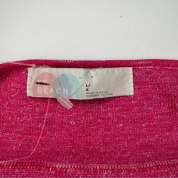 NWOT Free People Beach Pink Knit Ring Front Tank Top Size Large - Picture 6 of 10